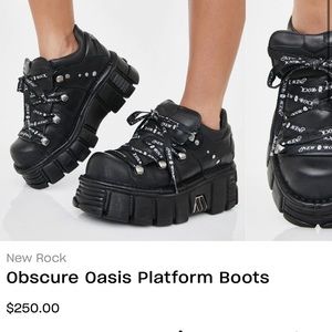 New rock Obscure Oasis Platform Boots size 9 40
